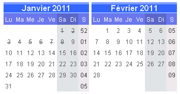 T�l�charger le mod�le de calendrier
